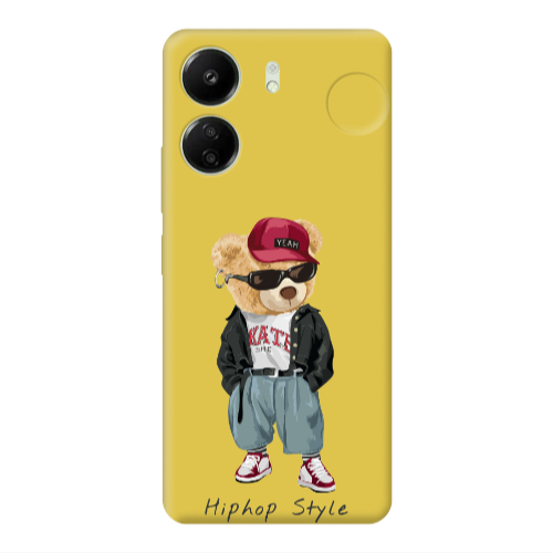 Xiaomi Redmi 13C Hip hop style Yellow Colored Silicone TPU Θήκη