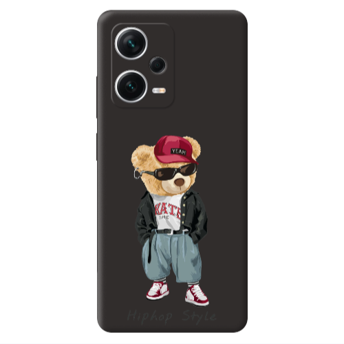 Xiaomi Poco X5 Hip hop style Black Colored Silicone TPU Θήκη