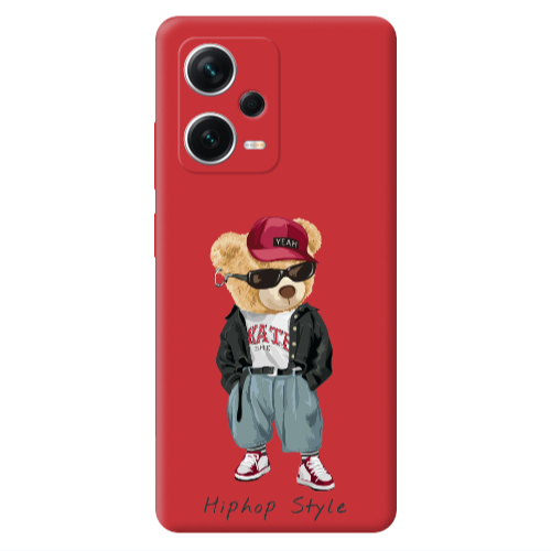 Xiaomi Poco X5 Hip hop style Red Colored Silicone TPU Θήκη
