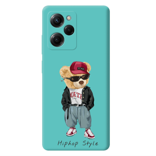 Xiaomi Poco X5 Pro Hip hop style Turquoise Colored Silicone TPU Θήκη
