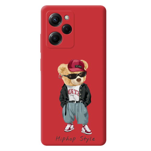 Xiaomi Poco X5 Pro Hip hop style Red Colored Silicone TPU Θήκη