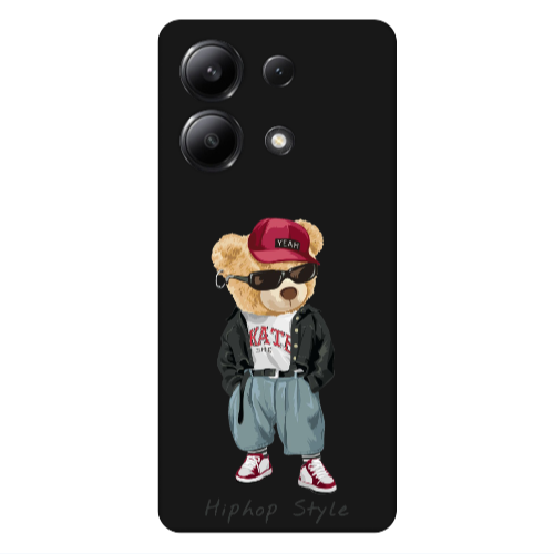 Xiaomi Redmi Note 13 4G Hip hop style Black Colored Silicone TPU Θήκη