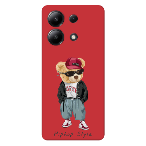 Xiaomi Redmi Note 13 4G Hip hop style Red Colored Silicone TPU Θήκη