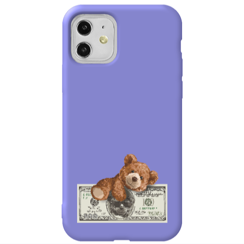 Apple iPhone 11  Money Style Purple Colored Silicone TPU Θήκη