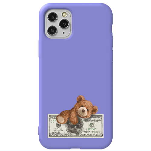 Apple iPhone 11 Pro Money Style Purple Colored Silicone TPU Θήκη