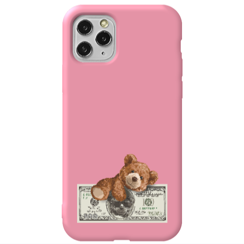 Apple iPhone 11 Pro Money Style Pink Colored Silicone TPU Θήκη