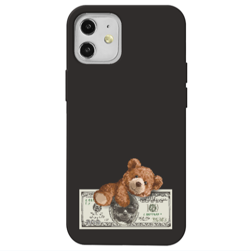Apple iPhone 12 Money Style Black Colored Silicone TPU Θήκη