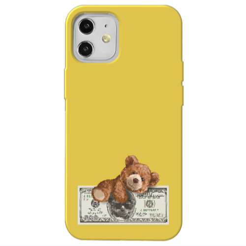 Apple iPhone 12 Money Style Yellow Colored Silicone TPU Θήκη