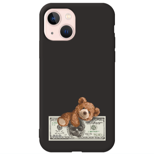 Apple iPhone 13 Money Style Black Colored Silicone TPU Θήκη