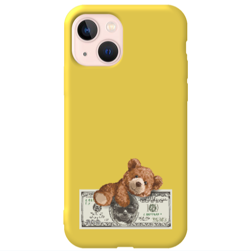 Apple iPhone 13 Money Style Yellow Colored Silicone TPU Θήκη