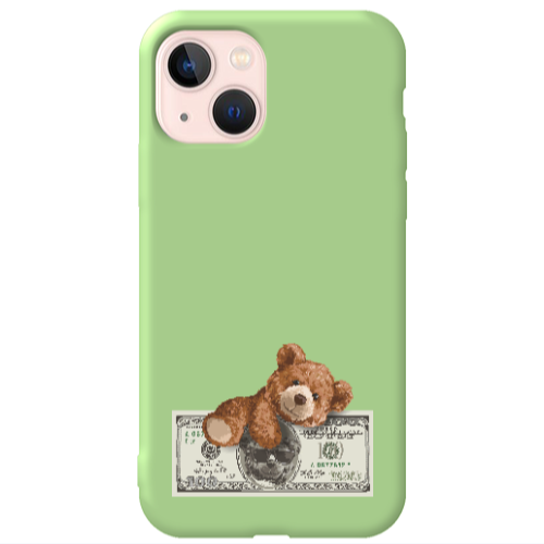 Apple iPhone 13 Money Style Light Green Colored Silicone TPU Θήκη