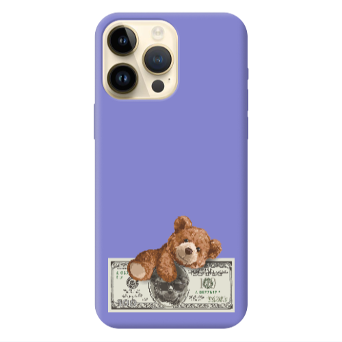 Apple iPhone 13 Pro Max Money Style Purple Colored Silicone TPU Θήκη