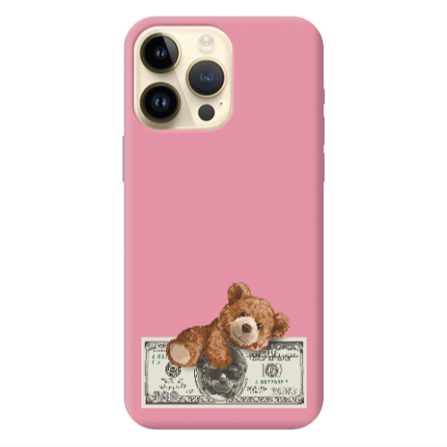 Apple iPhone 13 Pro Max Money Style Pink Colored Silicone TPU Θήκη