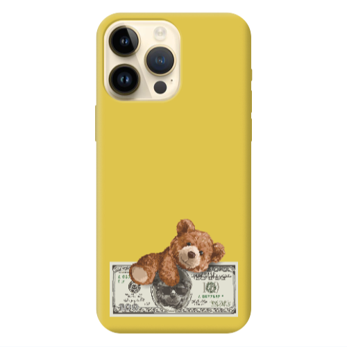 Apple iPhone 13 Pro Max Money Style Yellow Colored Silicone TPU Θήκη