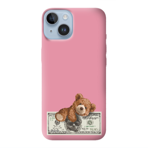 Apple iPhone 14  Money Style Pink Colored Silicone TPU Θήκη