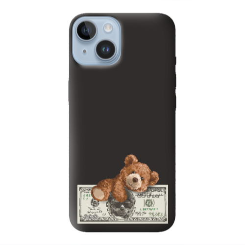 Apple iPhone 14  Money Style Black Colored Silicone TPU Θήκη
