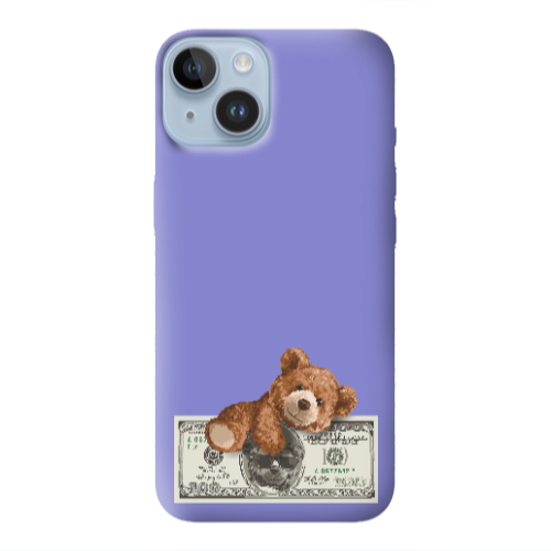 Apple iPhone 14 Plus Money Style Purple Colored Silicone TPU Θήκη