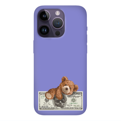 Apple iPhone 14 Pro  Money Style Purple Colored Silicone TPU Θήκη