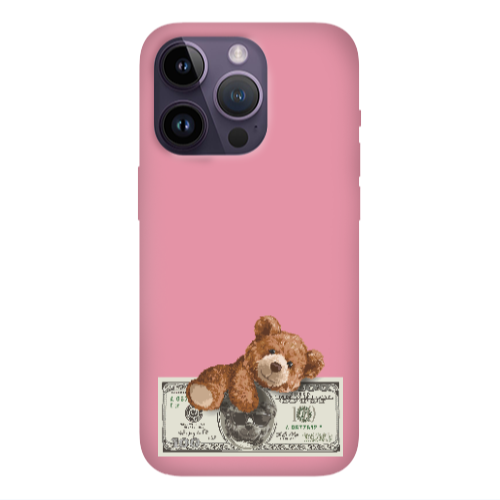 Apple iPhone 14 Pro Max Money Style Pink Colored Silicone TPU Θήκη