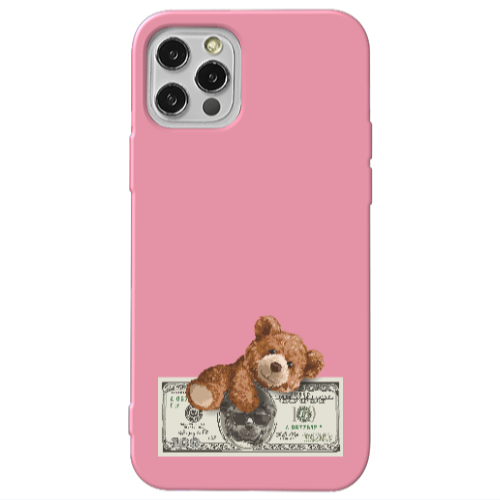 Apple iPhone 13 Pro Money Style Pink Colored Silicone TPU Θήκη