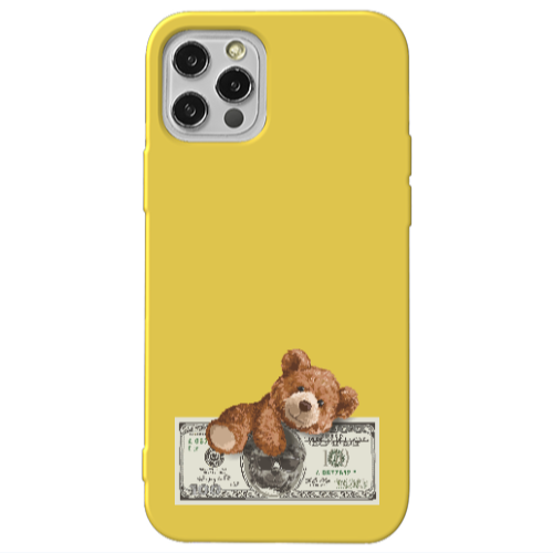 Apple iPhone 13 Pro Money Style Yellow Colored Silicone TPU Θήκη