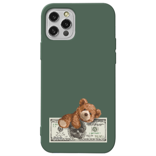 Apple iPhone 13 Pro Money Style Dark Green Colored Silicone TPU Θήκη