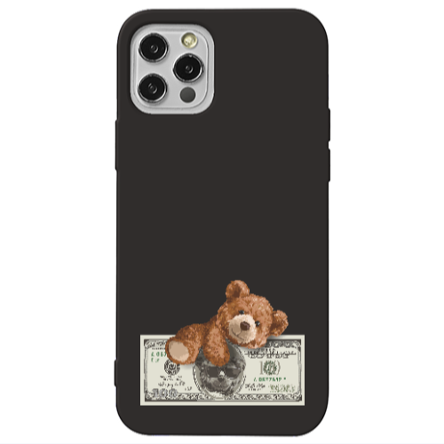 Apple iPhone 12 Pro Money Style Black Colored Silicone TPU Θήκη