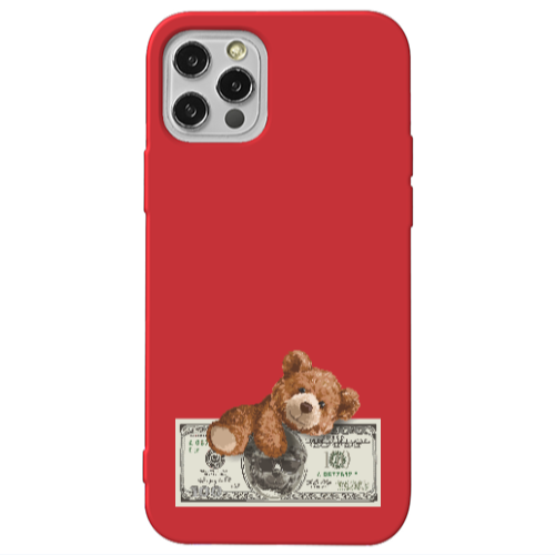 Apple iPhone 12 Pro Money Style Red Colored Silicone TPU Θήκη