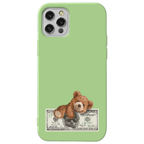 Apple iPhone 12 Pro Money Style Light Green Colored Silicone TPU Θήκη