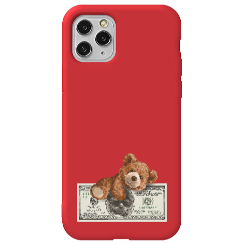 Apple iPhone 11 Pro Max Money Style Red Colored Silicone TPU Θήκη