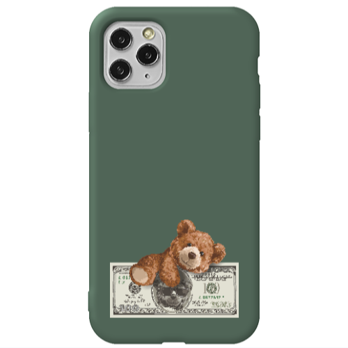 Apple iPhone 11 Pro Max Money Style Dark Green Colored Silicone TPU Θήκη