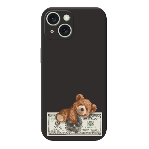 Apple iPhone 15 Money Style Black Colored Silicone TPU Θήκη