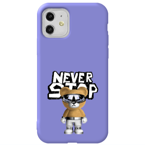 Apple iPhone 11  Never stop Purple Colored Silicone TPU Θήκη