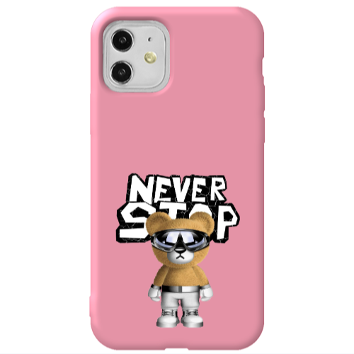 Apple iPhone 11  Never stop Pink Colored Silicone TPU Θήκη