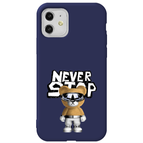Apple iPhone 11  Never stop Dark blue Colored Silicone TPU Θήκη