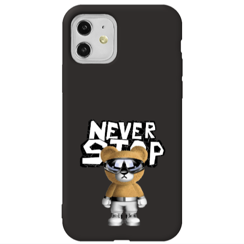 Apple iPhone 11  Never stop Black Colored Silicone TPU Θήκη