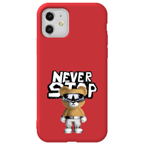 Apple iPhone 11  Never stop Red Colored Silicone TPU Θήκη