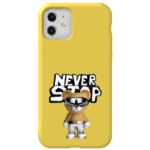 Apple iPhone 11  Never stop Yellow Colored Silicone TPU Θήκη