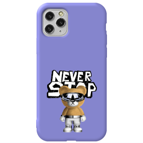 Apple iPhone 11 Pro Never stop Purple Colored Silicone TPU Θήκη