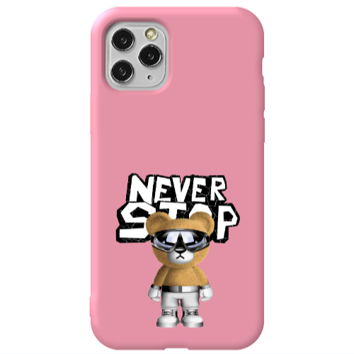 Apple iPhone 11 Pro Never stop Pink Colored Silicone TPU Θήκη