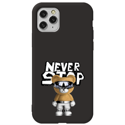 Apple iPhone 11 Pro Never stop Black Colored Silicone TPU Θήκη