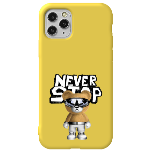 Apple iPhone 11 Pro Never stop Yellow Colored Silicone TPU Θήκη