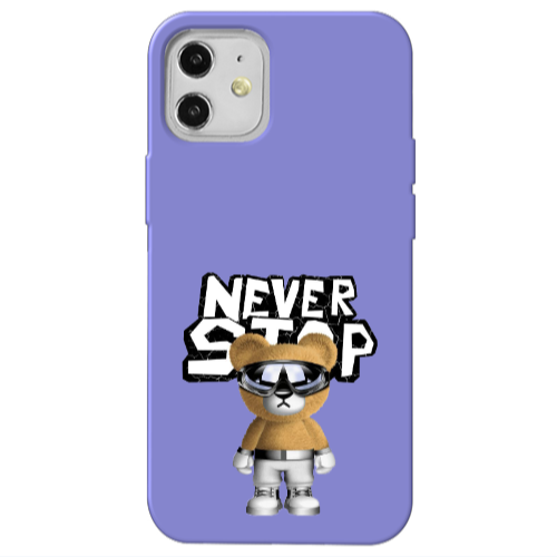 Apple iPhone 12 Never stop Purple Colored Silicone TPU Θήκη