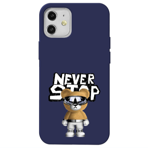 Apple iPhone 12 Never stop Dark blue Colored Silicone TPU Θήκη