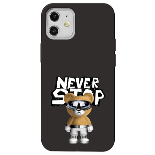 Apple iPhone 12 Never stop Black Colored Silicone TPU Θήκη