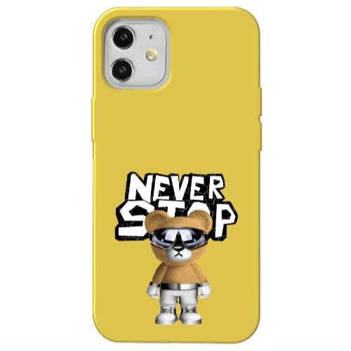 Apple iPhone 12 Never stop Yellow Colored Silicone TPU Θήκη