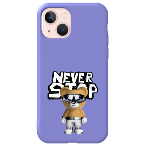 Apple iPhone 13 Never stop Purple Colored Silicone TPU Θήκη