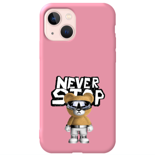 Apple iPhone 13 Never stop Pink Colored Silicone TPU Θήκη