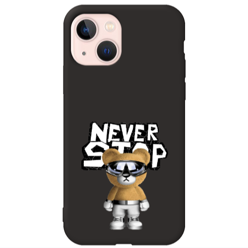 Apple iPhone 13 Never stop Black Colored Silicone TPU Θήκη