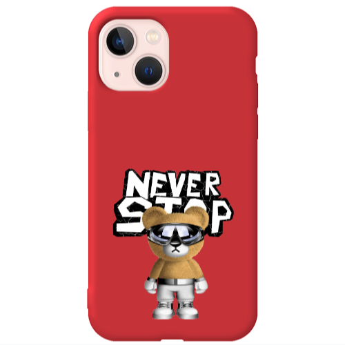 Apple iPhone 13 Never stop Red Colored Silicone TPU Θήκη